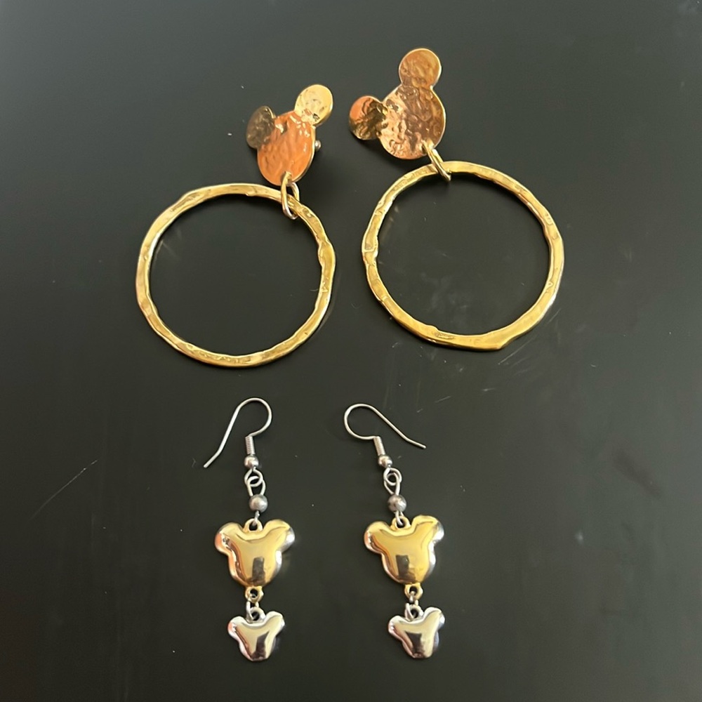 Disney Mickey Mouse Earrings You get both pairs! Excellent condition.